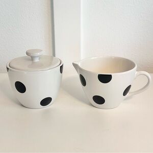 Kate Spade NY Lenox All In Good Taste Black White Polka Dot Sugar Creamer Set